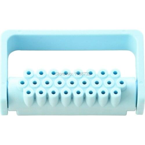 Dentist Endo 25 Holes FG1.6mm Bur Holders Autoclavable Gray Diamond Burs Block,135 Degree Sterilized Files