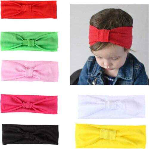 Baby headwear Wholesale Candy 7 Color Childrens Hairband Europe and America Baby Knotted Scarf Elastic Headbands