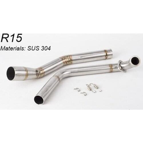 For YZF R15 V1 V2 MT15 R125 2008-2017 Escape Slip-on Motorcycle Exhaust Muffler Front And Middle Link Pipe