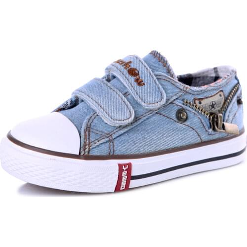 Denim Blue Kids Shoes Boys Girls Canvas Shoes 2020 Spring Children Casual Shoes with Zipper Kids Sneakers Toddler Boy Girl Shoes