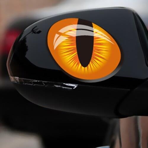 KKmoon 2Pcs 3D Funny Cat Eyes Car Sticker Cute Simulation Reflective Auto Decal Rearview Mirror Window Cover Decoration