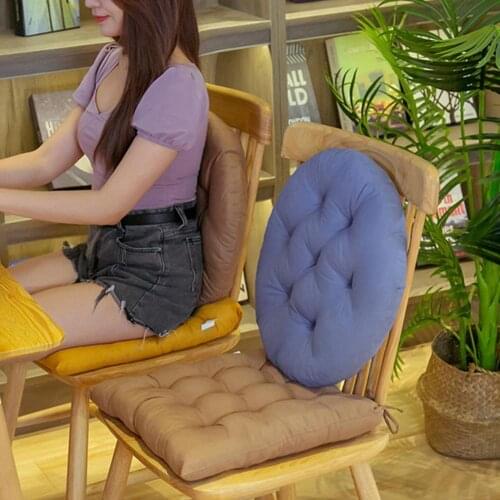 Round Square Car Chair Cushion Solid Color Non-Skid Polyester Rocking Chairs Mat Students Office Seat Pad for Dinning Room