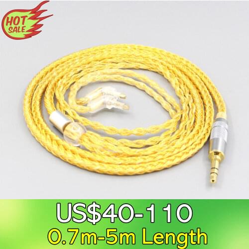 LN007351 16 Core OCC Gold Plated Braided Earphone Cable For Sony MDR-EX1000 MDR-EX600 MDR-EX800 MDR-7550