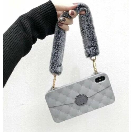 Fashion Warm Fur Chain Phone Case For iPhone 7 7Plus 6 6S 6Plus 8 8plus X Silicone Soft Back Cover for iphoneXS XR XSMAX