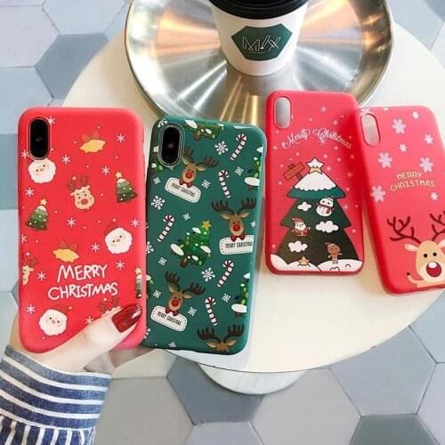 Kowkaka Cartoon Christmas Phone Case For iPhone 11 Pro Max 7 8 6 6S Plus Santa Claus Case For iPhone XR X Xs SE 2020 Lovely Back