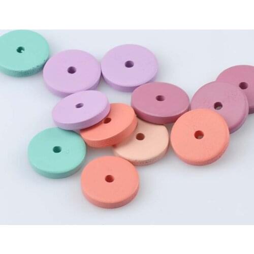 2017 new Mixed Oblate Round Dish Wooden Spacer Beads For Jewelry making DIY 20mm 100pcs MT1471