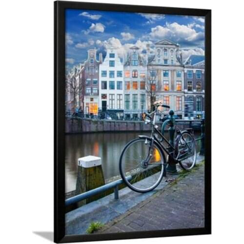Full Diy 5D diamond painting cross stitch european street bicycle diamond embroidery picture wedding decoration mosaicZP-1884