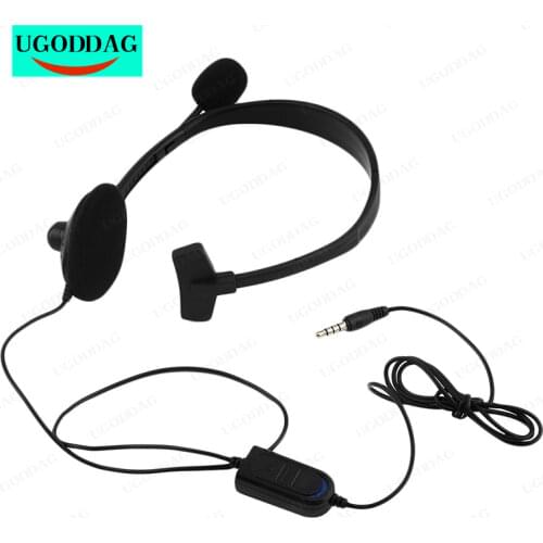 New Professional 1 Ear Mini Wired Headphone Headset Earphone Earbud For Playstation Video Game PS4 With VOL With Microphone