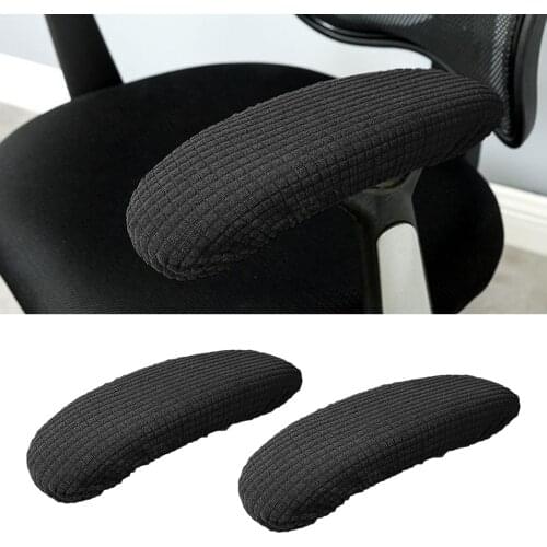 1 Pair Polyester Removable Machine Washable Office Chair Armrest Slipcovers Covers Arm Pads Cover (Length 25-33cm)