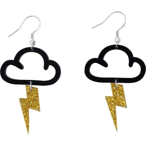 Statement New Acrylic Cute Cloud Lightning Drop Earrings For Women Girls Charm Long Dangle Earrings Fashion Jewelry Party Gifts