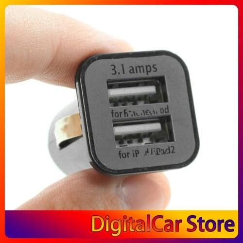 USAMS Universal 12V Mini Portable 3.1A Dual USB Ports Car Vehicles Charger for Mobile Phone Tablet PC Devices