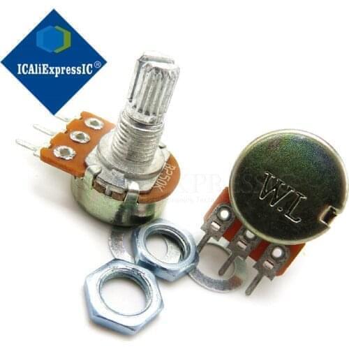 10pcs WH148 B1K B2K B5K B10K B20K B50K B100K B500K 3Pin 20mm Shaft Amplifier Dual Stereo Potentiometer 1K 2K 5K 10K 50K 100K