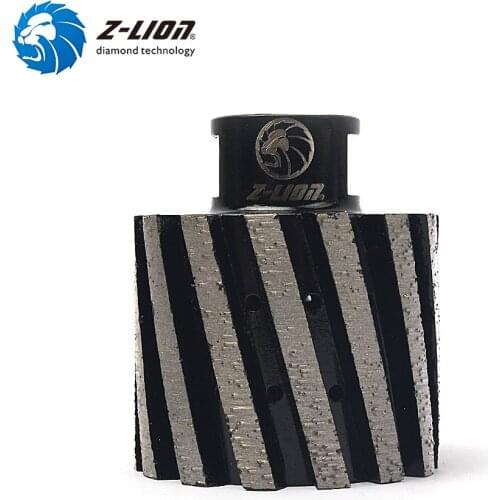 Z-LION 2" Zero Tolerance Diamond Drum Wheel 50mm Metal Segmented Finger Bit For Granite Marble Hole Grinding Wheel