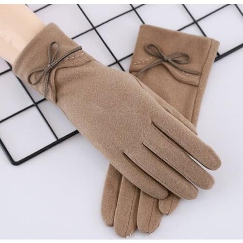 Women Winter Outdoor Gloves Girls Autumn Cotten Warm Touch Screen Mittens Ladies Sport Cycling Driving Fashion Glove Mitts
