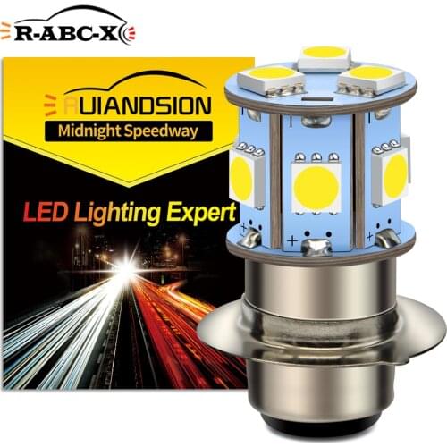 1PCS 4.8W 6-30V 9 SMD 5050 H6M P15D Moto Motorcycle LED Headlight High/Low Beam Headlamp Bulb Motorbike ATV Head Lamp Light