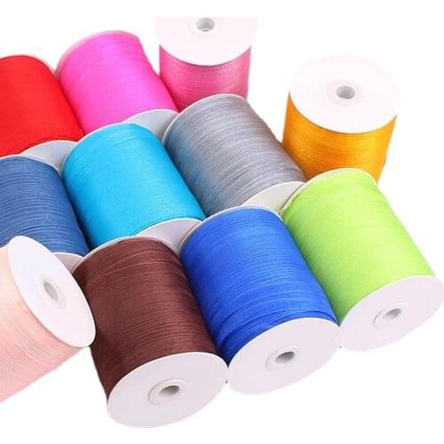 1pc 6mm 50 Yards/Roll 100% Polyester Organza Ribbons for Gift Wrapping Moon Cake Hi Box Packaging Home Decoration Christmas DIY