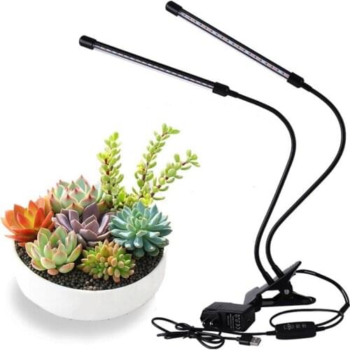 2pcs 2 Heads LED Plant Grow Light Bar Dimmable LED crece la luz