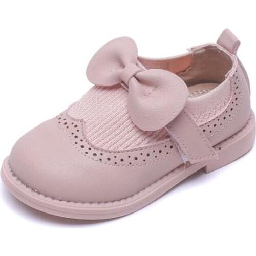 Spring Autumn Children Oxfords Party Performance Shoes Cute Bow Knot Girls Soft PU Leather Shoes Size 21-35