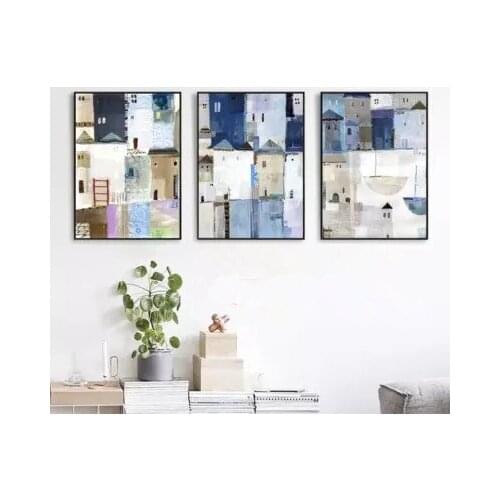 Lost Village Abstract Home Decoration Painting Wall Pictures for Living Room Poster Cuadros Decoracion Dormitorio Canvas Art