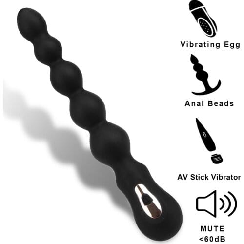 Anal Plug Prostate Stimulator 7 Frequency Flexible Butt Plug Powerful Anal Beads Vibrator Anal Training Sex Toy for Man Woman