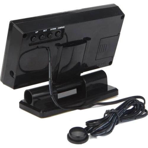 Car Digital Compass 4.6'' LCD Display Blue LED Backlight Clock In/Out Temperature Calendar Time Date