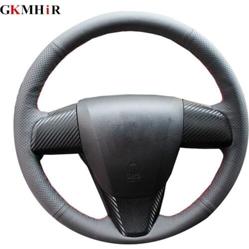 Genuine Leather Car Steering Wheel Cover for Old Mazda 3 Mazda 5 Mazda 6 2003-2015 Special hand-stitched Steering Covers