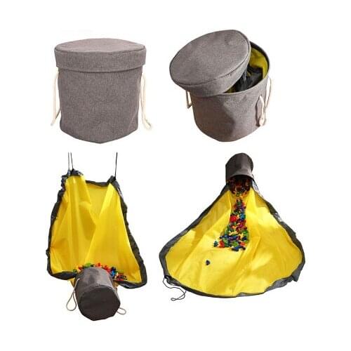 Kids Room Round Toy Storage Portable Play Mat For Toy Baby Playing Floor Organizer Blanket Mat 135*135cm