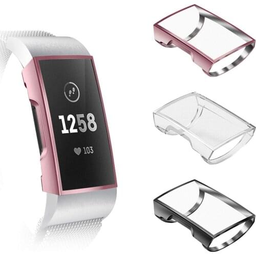 Screen Protector Case for Fitbit Charge 4 / 3 / 2 Cover Soft TPU Plated Protective Frame Bumper Shell smart watch Accessories