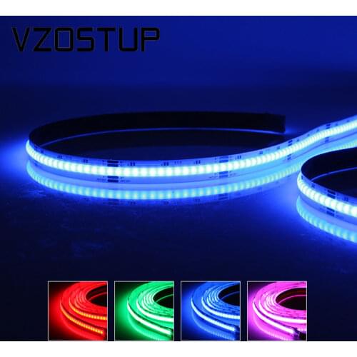 COB RGB LED Light Strip 840 LEDs 15W Per Meter Flexible FOB 10mm 4pin Wire Tape Lights High Density RA90 Linear Dimmable 24V