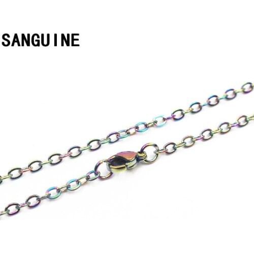 Hot selling 5pcs/lot Stainless Steel Lobster Clasp Chain colours Classic Chains 50cm Necklace For Floating Locket Women Jewelry