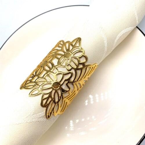 IMUWEN 12 Piece/ LOT Napkin Holder Table Napkin Ring Metal Christmas Party Supplies Banquet Dinner Serviette Holder
