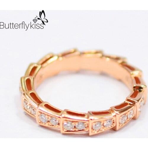 BK 18k Rose Gold Rings For Women 4.19g Genuine Gold 585 VS D Color Moissanite Wedding Anniversary Luxury Fine Jewelry Gifts