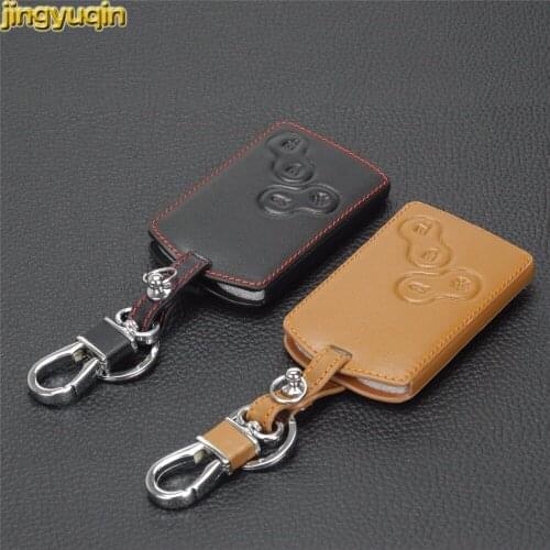 Jingyuqin 5pcs 4BTN Leather Key Case for Renault Laguna 2 3 Scenic 2 3 Fluence Clio Megane 1 2 3 4 Koleos Sandero Captur Duster