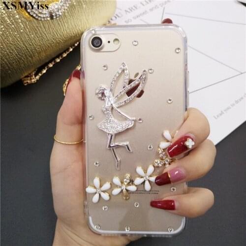 XSMYiss fashion Phone Case For iPhone 12 mini XS 11 Pro Max XR 5S 6S 7 8 PLUS Rhinestone Soft TPU Case Bling Diamond cover Case