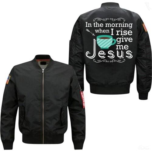 2019 hot spring autumn man bomber jacket, inside cotton,Give me Jesus print mans flight jacket USA size free shipping