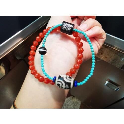 Natural Hubei ore, turquoise, natural, southern red, color quality, oily and texture, beautiful and fashionable ladies bracelet