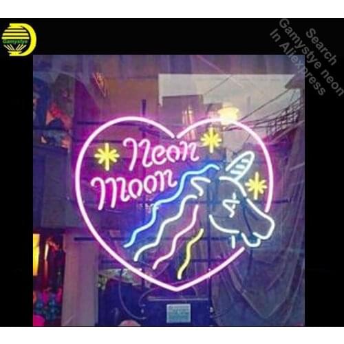 Neon Moon Horse Neon Sign light Neon Bulbsign Signage Vintage neon signs Real Glass Tube Handcrafted Beer bar pub light up Sign