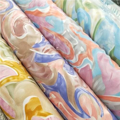 New Style Impervious Color-printed Fabric Fashion Dress Shirt Half-length Wrap Skirt Chui Shun Floral Fabric Challie Jacquard