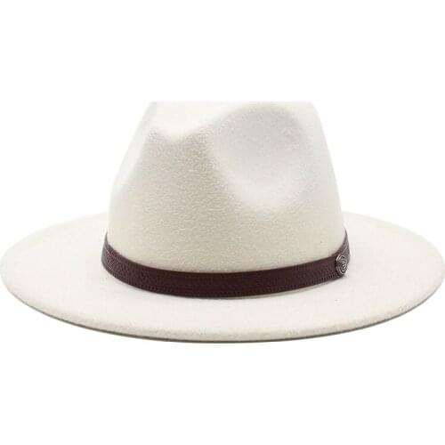 New Panama Wool Felt Fedora Hats with Ribbon Decoration Fashion Flat Brim Jazz Formal Top Hat Bowler Hat Derby for Men Women