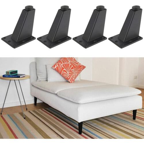 4Pcs Inclined Furniture Cabinet Foot Adjustable Non-slip Aluminum Alloy Silent Base Leg Easy Install Coffee Table Sofa Bed Feet
