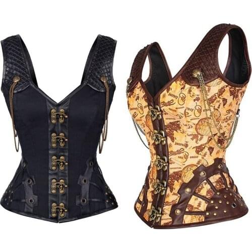 Wholesale Women Corset Sexy Gothic Style Steampunk Clothing Pulling Corset Top Blouse Bustier Slimming Body