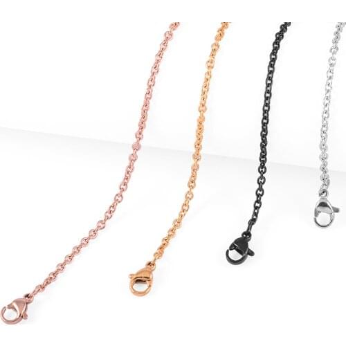 IJC0001 100 PCS Cheap Wholesale Stainless Steel Cable Link Chain Necklace Mens Womens Fashion DIY Jewelry