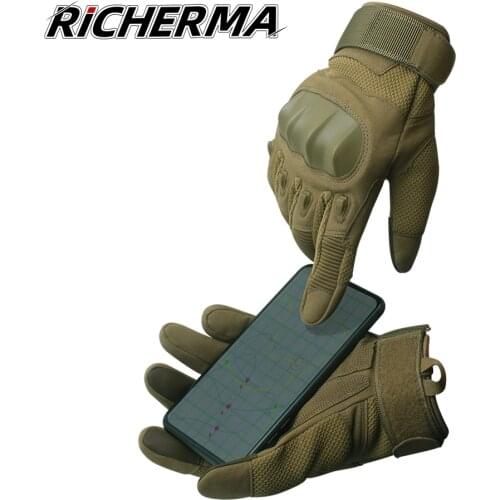 Durable Motorcycle Gloves Men Full Finger Hard Knuckles Military Gloves Touch Screen Non-slip Army Gloves Tactical Shooting Work