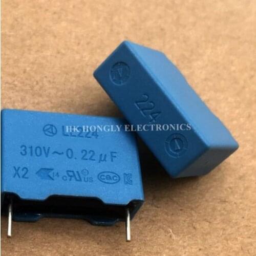 20PCS LE224 MKP 0.22UF 220NF 224 310V P=15mm FILM CAPACITOR