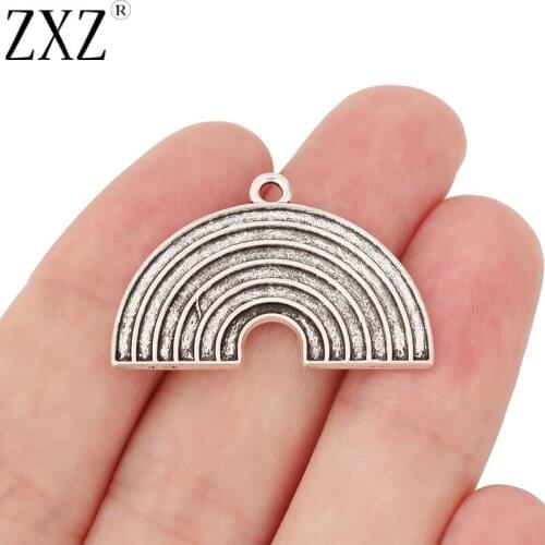 ZXZ 10pcs Tibetan Silver Semi Circle Half Circle Charms Pendants for Earring Jewelry Making Findings
