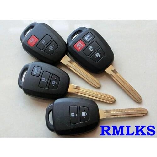 RMLKS Car Key For Toyota Camry Uncut Toy43 Blade Remote Key Shell Fob Auto Cover Case For Toyota 2012 2013 2014