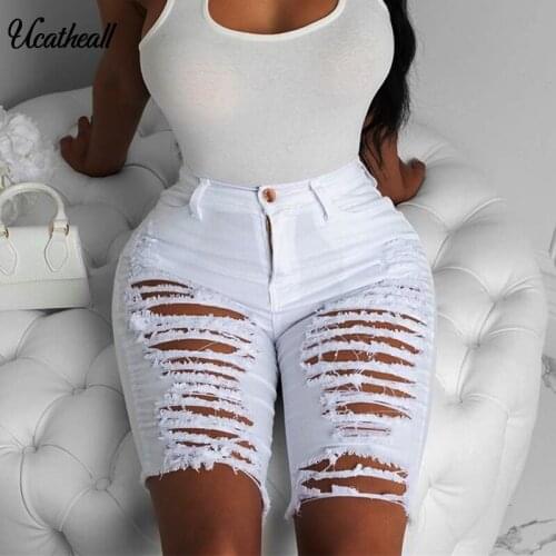 Destroyed Jeans Shorts Ripped Trousers Women Denim Pants Hole Boyfriend Jeans For Women Fashion Loose Female