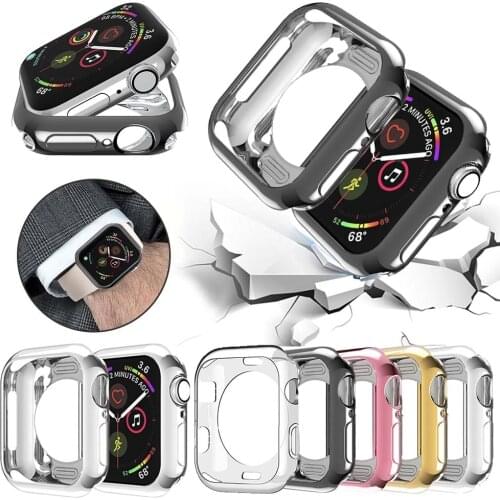 Watch Cover Case for Apple Watch Series 5 4 3 2 1 Band Case 42mm 38m 40mm 44mm Slim TPU Case Protector for iWatch 4 44mm