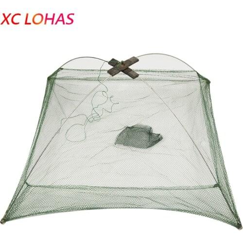 60x60cm 80x80cm 100x100cm Square Fishing Landing Net Trap Network for Catching Shrimp Crab Small Fishes Fishing Tool