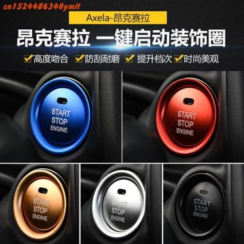 For Mazda 3 Axela CX-5 CX5 Atenza 2pcs/set High-quality aluminum alloy Car start button decorative frame, car button decoration